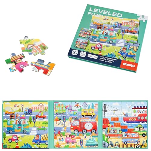 Rmerasor Magnetische Puzzle für Kinder, 25-30-42 Teile Verkehr Magnet Puzzle ab 3 Jahre 3in1magnet Spiel Lernspielzeug, Beschäftigung für Kinder Flugzeug Autofahrt,Geschenk für den Roadtrip von Rmerasor