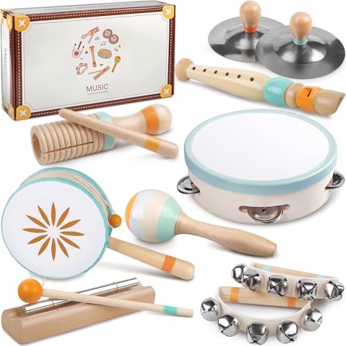 Baby-Musikinstrumente - Montessori-Musikspielzeug für Kleinkinder, Schlaginstrumentenset aus Holz, Musikspielzeug in neutralen Farben für Kinder ab 3 Jahren, Geburtstagsgeschenke für Vorschulkinder Baby-Musikinstrumente - Montessori-Musikspielzeug für Kleinkinder, Schlaginstrumentenset aus Holz, Musikspielzeug in neutralen Farben für Kinder ab 3 Jahren, Geburtstagsgeschenke für Vorschulkinder von Rmischolar