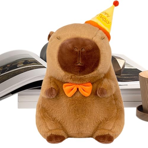 Rnyrn Kuscheltiere | Plüschtier Capybara Mit Geburtstags- Schnuffelige Puppe Mit, Weich Und Beruhigend Als Begleiter Für Zuhause Wohnheim Sofa Couch Schreibtisch Autositz Und Reisen von Rnyrn