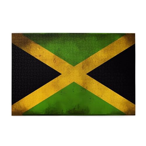 Alte jamaikanische Flagge, kreative Puzzlekunst, 1.000 Stück personalisierte Foto-Puzzles, sicheres und umweltfreundliches Holz, eine gute Wahl für Geschenke von RoMuKa
