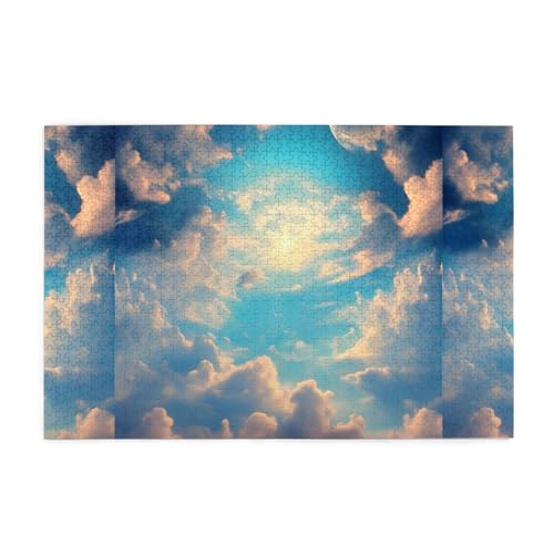 Cloudy Sky Kreative Puzzlekunst, 1.000 Stück personalisierte Foto-Puzzles, sicheres und umweltfreundliches Holz, eine gute Wahl für Geschenke von RoMuKa