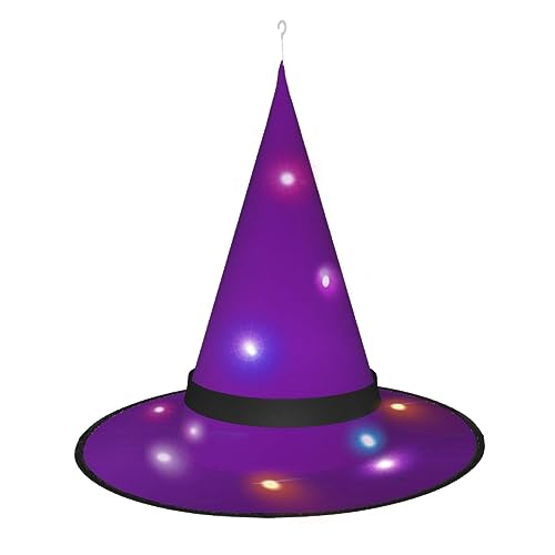Einfarbige dunkelviolette, einzigartiges leuchtendes Design, um Ihren Halloween-Hexenhut zu beleuchten, LED-Lichtdekoration macht Sie zum Mittelpunkt der Party Spitzhut, 1 Stück von RoMuKa