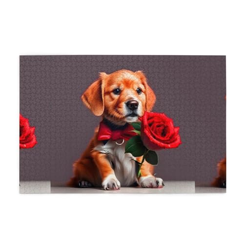 Kreative Puzzle-Kunst, Gentleman-ähnlicher Hund, 1.000 Stück personalisierte Foto-Puzzles, sicheres und umweltfreundliches Holz, eine gute Wahl für Geschenke von RoMuKa