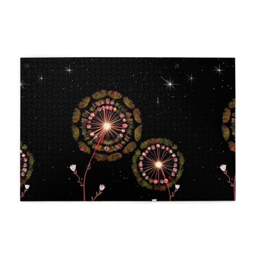 Kreative Puzzle-Kunst, Motiv: Sternenlöwenzahn, 1.000 Stück, personalisiertes Foto-Puzzle, sicheres und umweltfreundliches Holz, eine gute Wahl für Geschenke von RoMuKa