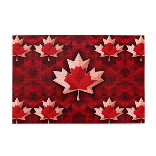 Kreative Puzzle-Kunst, kanadisches rotes Ahornblatt, 1.000 Stück personalisierte Foto-Puzzles, sicheres und umweltfreundliches Holz, eine gute Wahl für Geschenke von RoMuKa