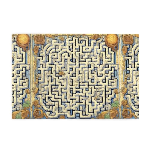 Labyrinth Treasure Map Kreative Puzzlekunst, 1.000 Stück personalisierte Foto-Puzzles, sicheres und umweltfreundliches Holz, eine gute Wahl für Geschenke von RoMuKa