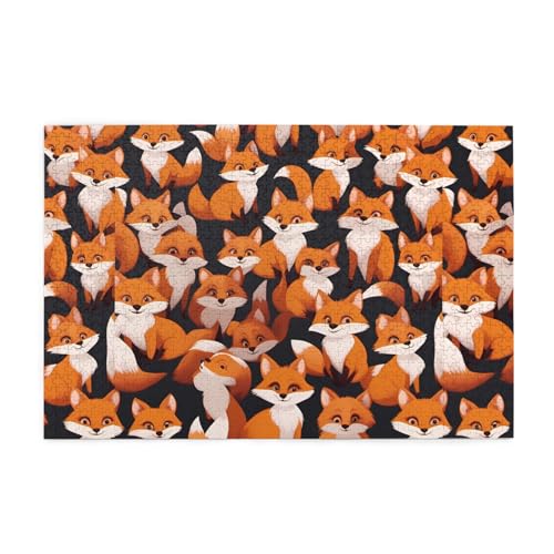 Lots Of Cartoon Little Foxes Creative Puzzle Art, 1.000 Pieces Of Personalized Photo Puzzles, Safe And Environmentally Friendly Wood,A Good Choice For Gifts von RoMuKa