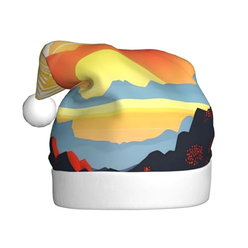 RoMuKa Bright Sunrise Modische klassische Weihnachtsmütze aus weichem und warmem Stoff, personalisiertes Musterdesign verleiht Ihrem Urlaub eine warme Atmosphäre von RoMuKa