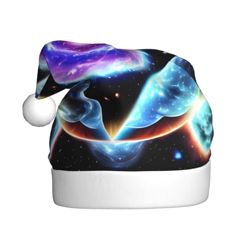 RoMuKa Cosmic Stars Modische klassische Weihnachtsmannmütze aus weichem und warmem Stoff, personalisiertes Musterdesign verleiht Ihrem Urlaub eine warme Atmosphäre von RoMuKa