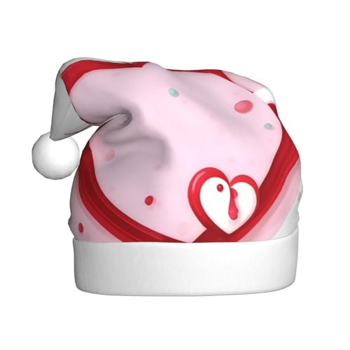 RoMuKa Little Red Heart Modische klassische Weihnachtsmannmütze aus weichem und warmem Stoff, personalisiertes Musterdesign verleiht Ihrem Urlaub eine warme Atmosphäre von RoMuKa
