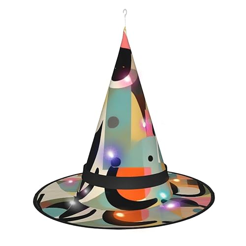 RoMuKa Mid-Century Modern Art Cat Dazzling Led Witch Hat Be The Center Of Your Halloween Party Halloween Pointed Hat Hat Halloween Decorative Hat Led Glowing Hat von RoMuKa