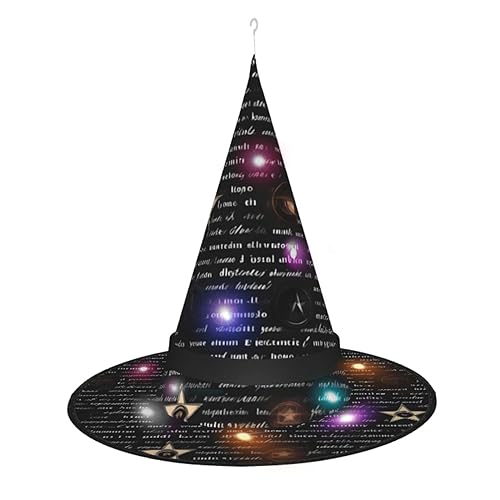 RoMuKa Mysterious Text Dazzling Led Witch Hat Be The Center Of Your Halloween Party Halloween Pointed Hat Hat Halloween Decorative Hat Led Glowing Hat von RoMuKa