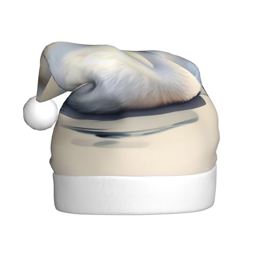 RoMuKa Niedlicher kleiner Schwan, modische klassische Weihnachtsmannmütze aus weichem und warmem Stoff, personalisiertes Muster-Design verleiht Ihrem Urlaub eine warme Atmosphäre von RoMuKa