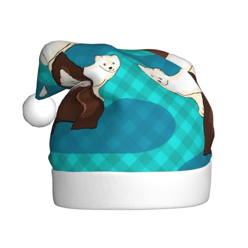 RoMuKa Niedlicher kleiner Waschbär, modische klassische Weihnachtsmannmütze aus weichem und warmem Stoff, personalisiertes Musterdesign verleiht Ihrem Urlaub eine warme Atmosphäre von RoMuKa