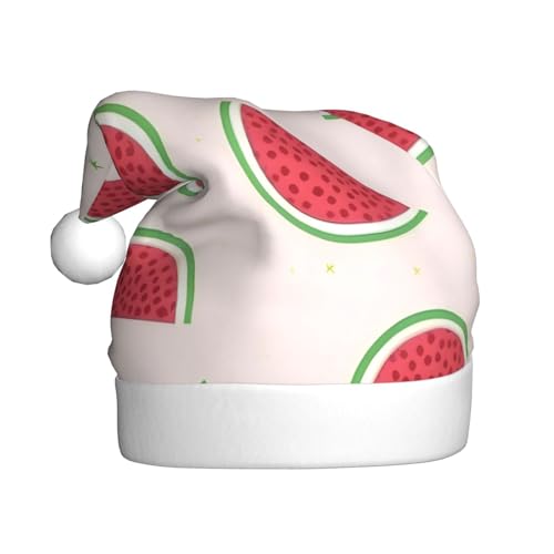 RoMuKa Rosa Wassermelone Modische klassische Weihnachtsmütze aus weichem und warmem Stoff personalisiertes Musterdesign fügt Ihrem Urlaub eine warme Atmosphäre hinzu von RoMuKa