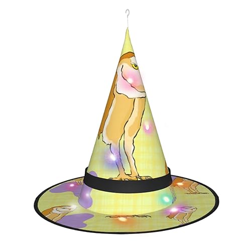 RoMuKa Stehende Eule, schillernder LED-Hexenhut, seien Sie der Mittelpunkt Ihrer Halloween-Party, Halloween, spitzer Hut, Halloween-dekorativer Hut, LED-Leuchtender Hut von RoMuKa