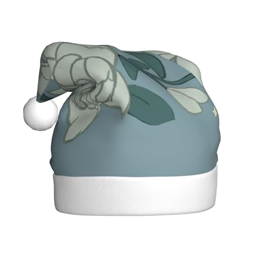 RoMuKa Weiße Bauhinia modische klassische Weihnachtsmannmütze aus weichem und warmem Stoff, personalisiertes Musterdesign verleiht Ihrem Urlaub eine warme Atmosphäre von RoMuKa