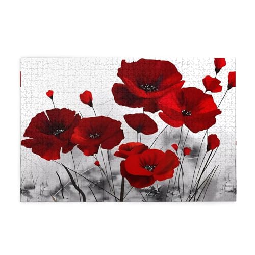 Rote Mohnblume, kreative Puzzlekunst, 1.000 Stück personalisierte Foto-Puzzles, sicheres und umweltfreundliches Holz, eine gute Wahl für Geschenke Rote Mohnblume, kreative Puzzlekunst, 1.000 Stück personalisierte Foto-Puzzles, sicheres und umweltfreundliches Holz, eine gute Wahl für Geschenke von RoMuKa