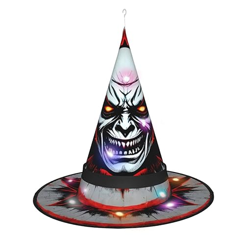 Roter und schwarzer böser Geist, einzigartiges leuchtendes Design, um Ihren Halloween-Hexenhut zu beleuchten, LED-Lichtdekoration macht Sie zum Mittelpunkt der Party, spitzer Hut, 1 Stück von RoMuKa