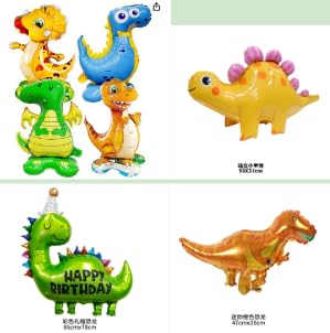Dino Luftballon,RoadLoo 7 Stück Dinosaurier Luftballons Dinosaurier Folienballon Dino Deko Kindergeburtstag Riesenballon Tiere für Dschungel Deko Geburtstag Party von RoadLoo