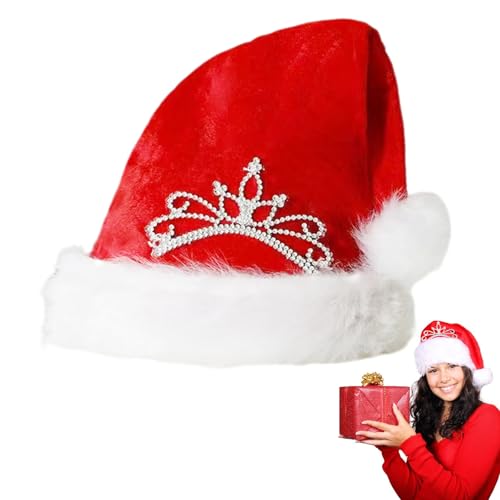 RoadLoo Weihnachtsmützen 1 Stück Weihnachtsmütze Nikolausmütze Plüsch Nikolausmütze Weiche und Bequeme Samt Weihnachtsmützen Rote Santa Mütze Weihnachtsmütze für Weihnachten und Neujahr von RoadLoo
