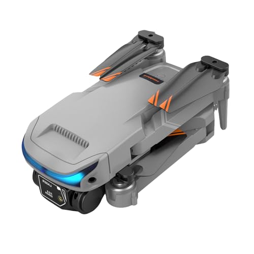 1 Set Faltbare Drohne mit 4K-Pixel-WiFi-Dual-HD-kompatibler Kamera, Luftbilddrohne mit bürstenlosem Motor, RC-Quadcopter für Erwachsene, Anfänger und Kinder Light Grey von Roadoor