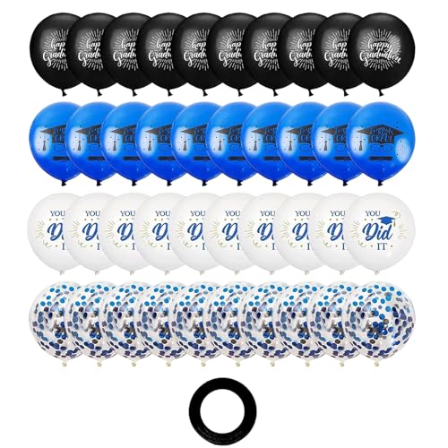 40 PCs 2025 Abschlussballons 12 Zoll Black Gold Glückwunsch Gradballons mit Bändern für die Klasse von 2025 Gradparty -Dekoration für Zuhause Blau 40 PCs 2025 Abschlussballons 12 Zoll Black Gold Glückwunsch Gradballons mit Bändern für die Klasse von 2025 Gradparty -Dekoration für Zuhause Blau von Roadoor