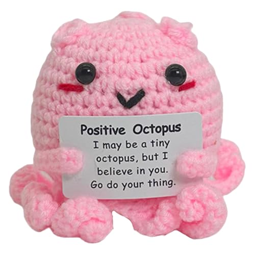 Häkierte Positive Oktopus -Puppe, emotionale Unterstützung handgefertigter Häkelkrakopus mit Karte, inspirierende Puppe, Machen Sie Geschenke für Frauen, Freunde und Familie auf Rosa Häkierte Positive Oktopus -Puppe, emotionale Unterstützung handgefertigter Häkelkrakopus mit Karte, inspirierende Puppe, Machen Sie Geschenke für Frauen, Freunde und Familie auf Rosa von Roadoor