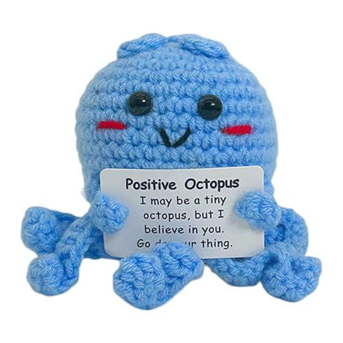 Roadoor Häkierte Positive Oktopus -Puppe, emotionale Unterstützung handgefertigter Häkelkrakopus mit Karte, inspirierende Puppe, Machen Sie Geschenke für Frauen, Freunde und Familie auf Blau Roadoor Häkierte Positive Oktopus -Puppe, emotionale Unterstützung handgefertigter Häkelkrakopus mit Karte, inspirierende Puppe, Machen Sie Geschenke für Frauen, Freunde und Familie auf Blau von Roadoor