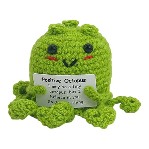 Roadoor Häkierte Positive Oktopus -Puppe, emotionale Unterstützung handgefertigter Häkelkrakopus mit Karte, inspirierende Puppe, Machen Sie Geschenke für Frauen, Freunde und Familie auf Grün Roadoor Häkierte Positive Oktopus -Puppe, emotionale Unterstützung handgefertigter Häkelkrakopus mit Karte, inspirierende Puppe, Machen Sie Geschenke für Frauen, Freunde und Familie auf Grün von Roadoor