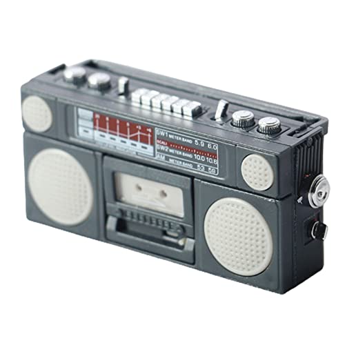 Roadoor Miniaturband-Recorder-Player in 1/8 1/6 Waage Transceiver Vintage Radio-Modell für 1/8 Waage oder 1/6 Waage-Puppenhaus Schwarz 1size. von Roadoor