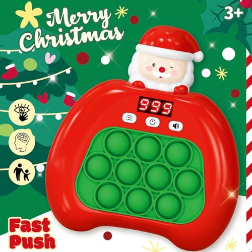 Schnelles Push-Bubble-Spiel, 2023 Weihnachtsstrumpffüller für Kinder von 3 bis 12 Jahren, verbessertes Popit-Spiel mit Punktebildschirm für Jungen und Mädchen, tragbares sensorisches Spielzeug We von Roadoor