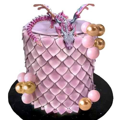 3D Drachenei Tortendekoration Fantasy Drachen Tortenaufleger Dracheneier Torten Dekoration Rosa Kugeln Tortendeko 3D Drache Ideal für Babydusche Geburtstag Hochzeit Party Zubehör von Roaring Good Time