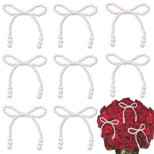 8 x Perlenschleifendekoration für Blumensträuße, Perlenschleife, Kuchendekoration, Perlendekoration, Brautparty, Dekoration für Hochzeit, Brautparty, Geburtstag, Geschenkpapier 8 x Perlenschleifendekoration für Blumensträuße, Perlenschleife, Kuchendekoration, Perlendekoration, Brautparty, Dekoration für Hochzeit, Brautparty, Geburtstag, Geschenkpapier von Roaring Good Time