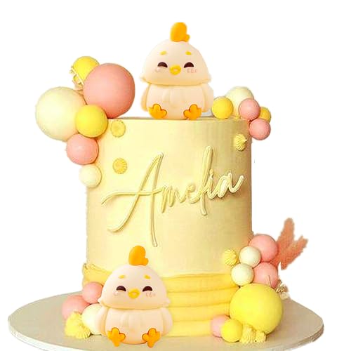 Bauernhof Tier Kuchen Dekoration Küken Party Kuchen Dekorationen Huhn Geburtstag Kuchen Topper mit Kugeln Bauernhof Huhn Geburtstag Party für Küken Themed Babyshower Decor von Roaring Good Time