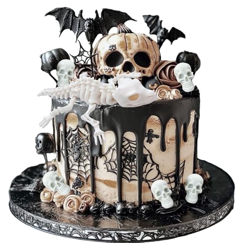 Gotischer Totenkopf-Kuchenaufsatz, Totenkopf, Skelett, Drache, Kuchendekoration für Gothic, Geburtstag, Hochzeit, Halloween Gotischer Totenkopf-Kuchenaufsatz, Totenkopf, Skelett, Drache, Kuchendekoration für Gothic, Geburtstag, Hochzeit, Halloween von Roaring Good Time