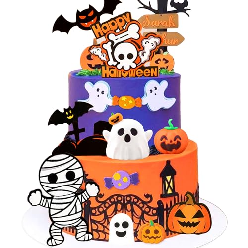 Halloween Kuchendekoration Geister Boo Kuchendeko Kürbis Tortendeko Geburtstagskuchen Dekoration für Halloween Partyzubehör von Roaring Good Time