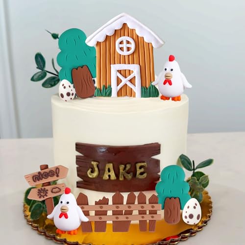 Kuchenaufsatz mit Hühnermotiv, mit Kugeln, Küken, Party-Kuchendekorationen, Bauernhof-Huhn-Geburtstagsparty-Zubehör, Kuchenpicker für Küken-Thema, Babyparty-Dekoration Kuchenaufsatz mit Hühnermotiv, mit Kugeln, Küken, Party-Kuchendekorationen, Bauernhof-Huhn-Geburtstagsparty-Zubehör, Kuchenpicker für Küken-Thema, Babyparty-Dekoration von Roaring Good Time