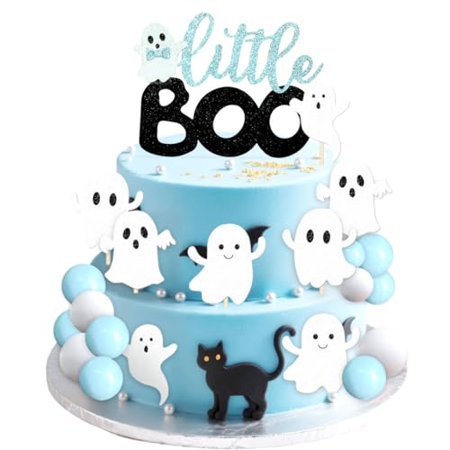 Gruselige Kuchen Dekoration Blau Halloween Dekoration Ghost Cupcake Dekoration Blau Halloween Party Zubehör Little Boo Ghost Dekoration von Roaring Good Time