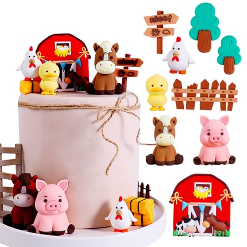 Roaring Good Time Bauernhof Geburtstag Deko - Farm Birthday Kuh Schafe Kuchen Tortendeko von Roaring Good Time