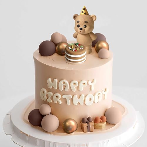 Braunbär Kuchendekorationen Bär Baby Shower Cake Topper Bären Kuchendekoration Mini Kugeln Topper mit süßem Bär Kuchendekoration von Roaring Good Time