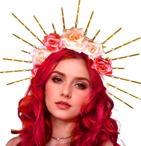 Roaring Good Time Gold Halo Stirnband Blume Rose Stirnband Kranz Stirnband Sunburst Zip Tie Kopfstück Roaring Good Time Gold Halo Stirnband Blume Rose Stirnband Kranz Stirnband Sunburst Zip Tie Kopfstück von Roaring Good Time