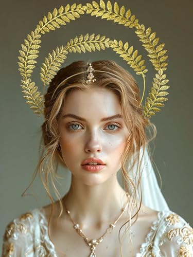 Roaring Good Time Goldener Heiligenschein Krone Griechische Blätter Krone Stirnband Sonnenbrand Kopfschmuck Göttin Kostüm für Hochzeit Fotoshooting Cosplay Festzug Festival Renaissance Roaring Good Time Goldener Heiligenschein Krone Griechische Blätter Krone Stirnband Sonnenbrand Kopfschmuck Göttin Kostüm für Hochzeit Fotoshooting Cosplay Festzug Festival Renaissance von Roaring Good Time
