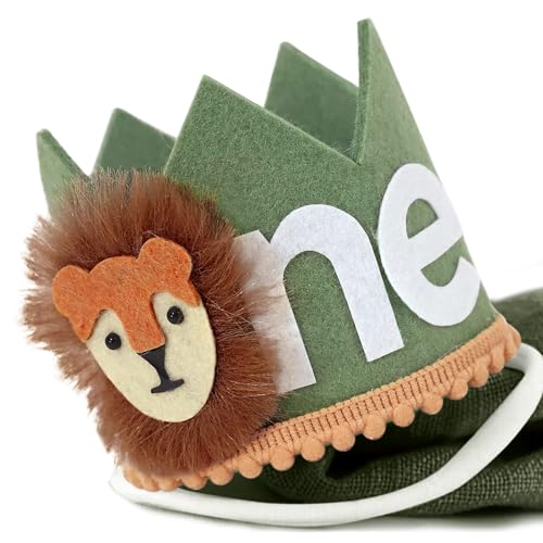 Roaring Good Time Jungle Wild One Hat 1. Geburtstag Krone Junge Löwe Party Dekorationen Erster Geburtstag Hut Junge Safari Party Hüte Dschungel Wild One Dekorationen von Roaring Good Time