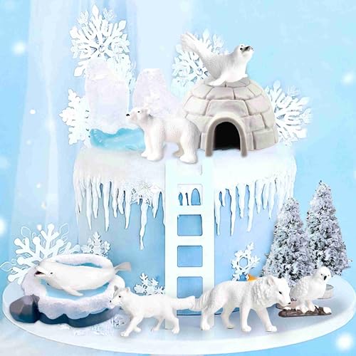 Roaring Good Time Polar Arktis Tier Kuchen Topper Antarktische Tier Geburtstag Party Zubehör Winter Party Favors Eisbär Schneeleopard Polarfuchs zum Geburtstag BabyDusche Roaring Good Time Polar Arktis Tier Kuchen Topper Antarktische Tier Geburtstag Party Zubehör Winter Party Favors Eisbär Schneeleopard Polarfuchs zum Geburtstag BabyDusche von Roaring Good Time