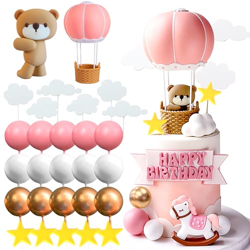 Roaring Good Time Teddybär Tortendeko Taufe Mädchen 1 Jahr Rosa Kuchen Dekoration für Hochzeit Baby Shower Geburtstag Party Roaring Good Time Teddybär Tortendeko Taufe Mädchen 1 Jahr Rosa Kuchen Dekoration für Hochzeit Baby Shower Geburtstag Party von Roaring Good Time