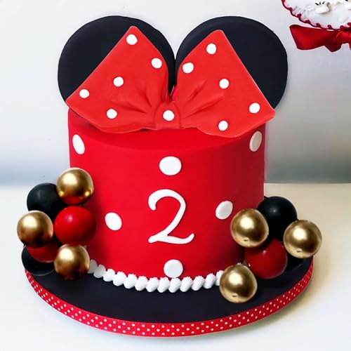 Tortenaufsatz mit roter Schleife, Ohren, Kuchendekorationen für Mädchen, Geburtstag, Babyparty, Partyzubehör Tortenaufsatz mit roter Schleife, Ohren, Kuchendekorationen für Mädchen, Geburtstag, Babyparty, Partyzubehör von Roaring Good Time