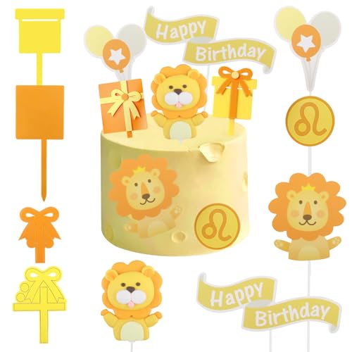 RobLuX 9 PCS Tortendeko Geburtstag Gelbe Löwen Cute Tiere Tortendeko deko 1. geburtstag junge Löwe Ballonkarton 4er HAPPY BIRTHDAY Papierstau Leo-Karte tortendeko für Geburtstag Party RobLuX 9 PCS Tortendeko Geburtstag Gelbe Löwen Cute Tiere Tortendeko deko 1. geburtstag junge Löwe Ballonkarton 4er HAPPY BIRTHDAY Papierstau Leo-Karte tortendeko für Geburtstag Party von RobLuX