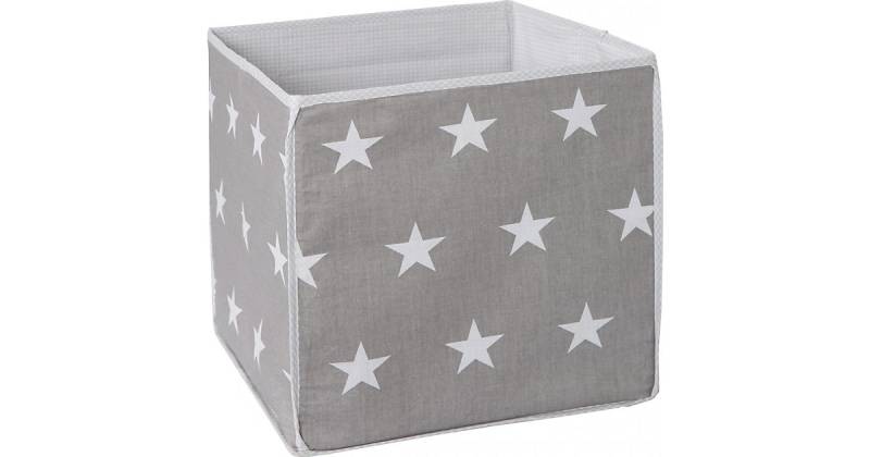 Aufbewahrungsbox Little Stars, grau mit weißen Sternen, 34x34x34 cm dunkelgrau von roba