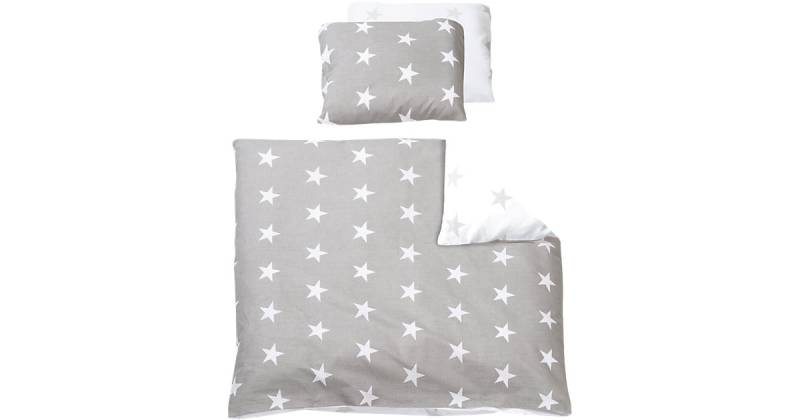 Babybettwäsche Little Star, Baumwolle, grau, 80 x 80 cm Gr. 80 x 80 + 35 x 40 von roba